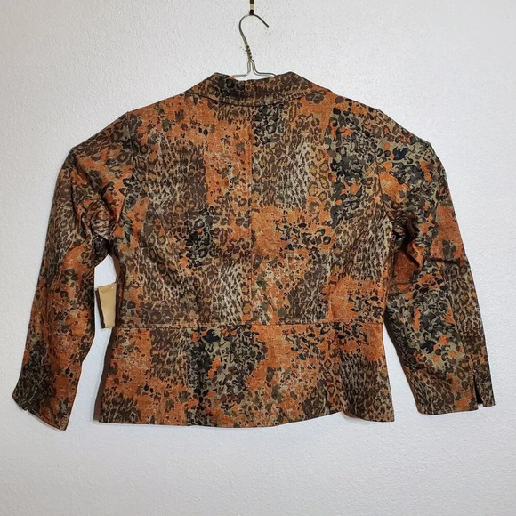 Coldwater Creek Womens Jacket Petite P14 Animal Print Tweed Jacket blazer - Picture 3 of 13